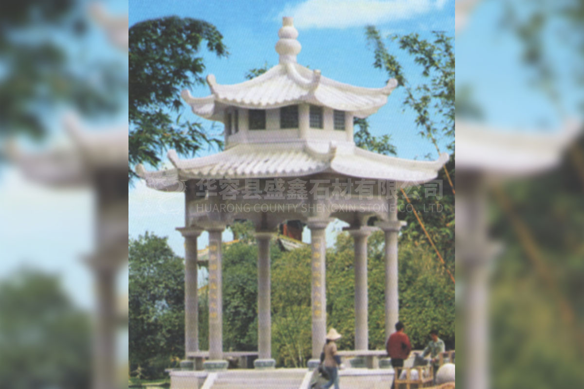 双层六方石亭